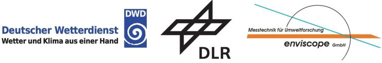 Logos Deutscher Wetterdienst, DLR und enviscope