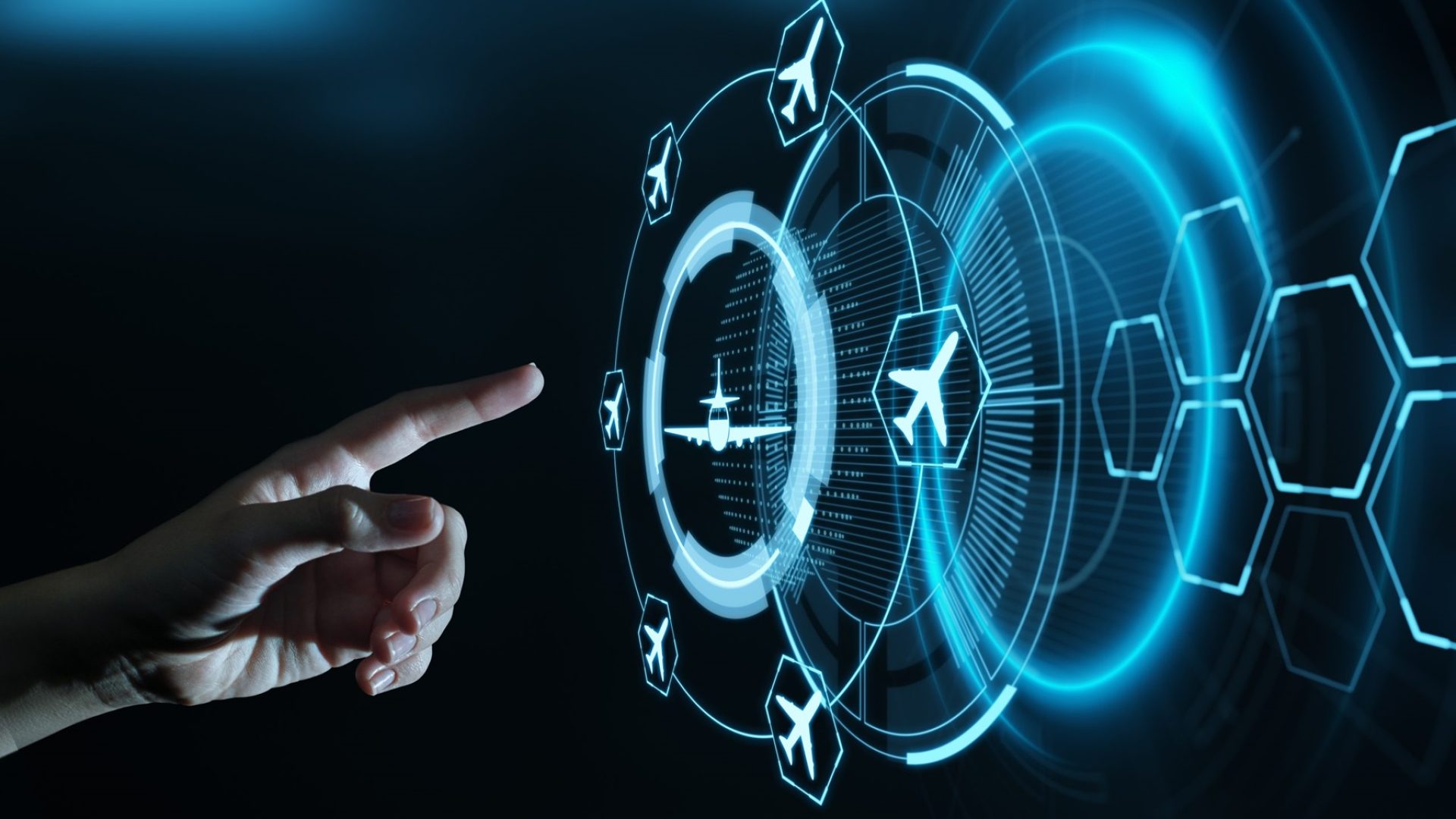 Business Technology Travel Transportation concept with planes.